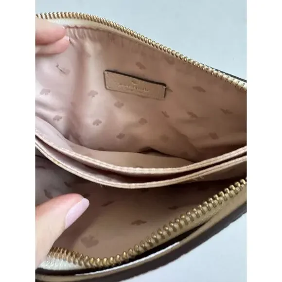 Kate Spade Soft Leather Shoulder Crossbody Purse Handbag Cream Pink 10"x7"x4" - Picture 8 of 9